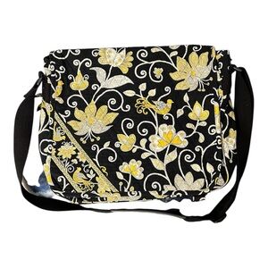 Vintage Vera Bradley Messenger Bag Retired Yellow Bird Pattern
